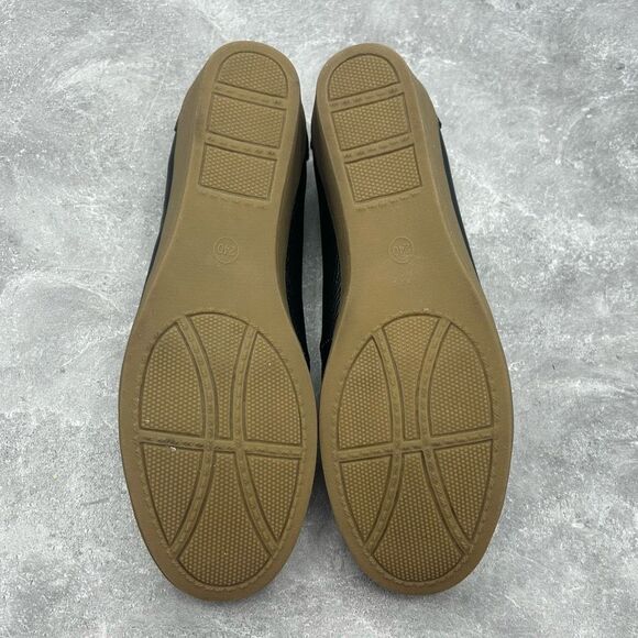 NWB Anne Klein Navy Blue Pebbled Leather Loafer Size 7.5 M Wedge Slip On - Picture 8 of 16